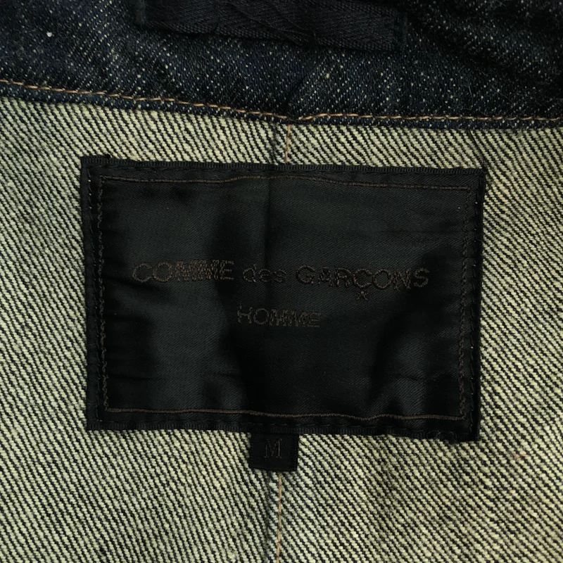 COMME des GARCONS HOMME / コムデギャルソンオム | 2003AW | 製品洗い チンストラップ ベルテッド デニム オーバーコート | M | メンズ