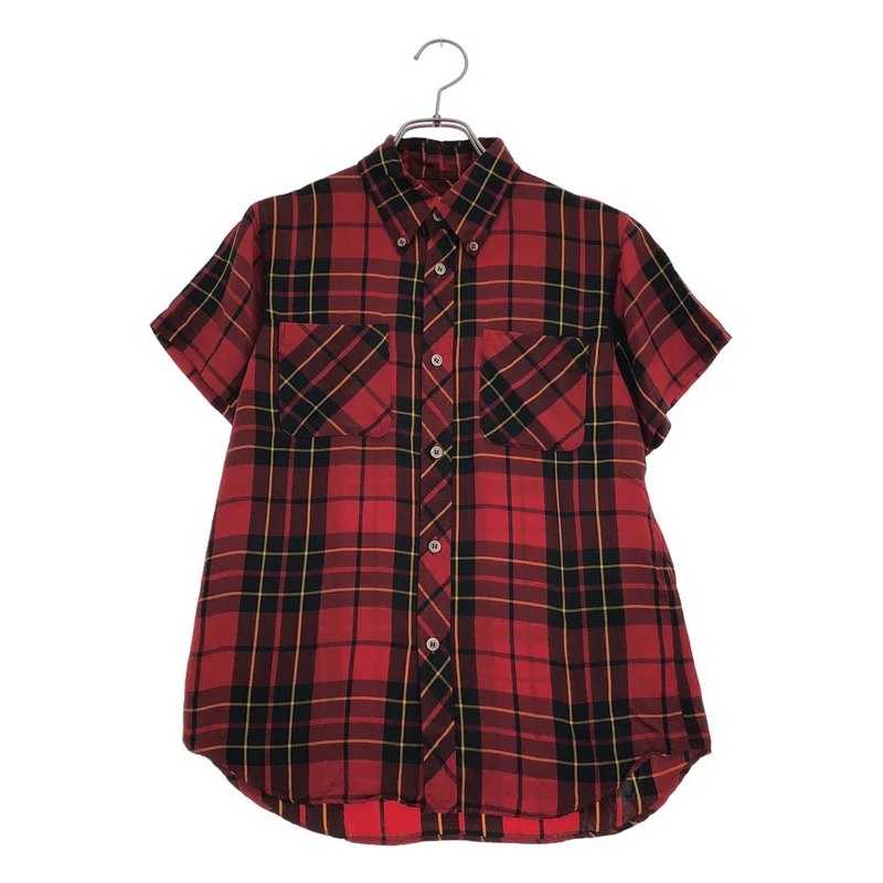 JUNYAWATANABE COMMEdesGARCONS MAN / ジュンヤワタナベマン | 2003AW | pink / チェック ボタンダウン ハーフスリーブシャツ | S | レディース