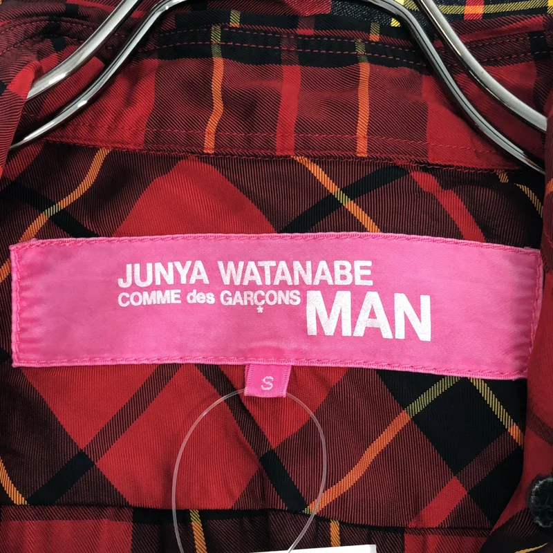 JUNYAWATANABE COMMEdesGARCONS MAN / ジュンヤワタナベマン | 2003AW | pink / チェック ボタンダウン ハーフスリーブシャツ | S | レディース