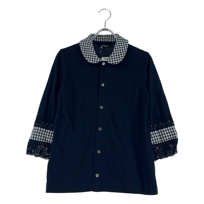 tricot COMME des GARCONS / トリココムデギャルソン | 2014SS | コットン レース切替 丸襟 シャツ トップス | S | レディース