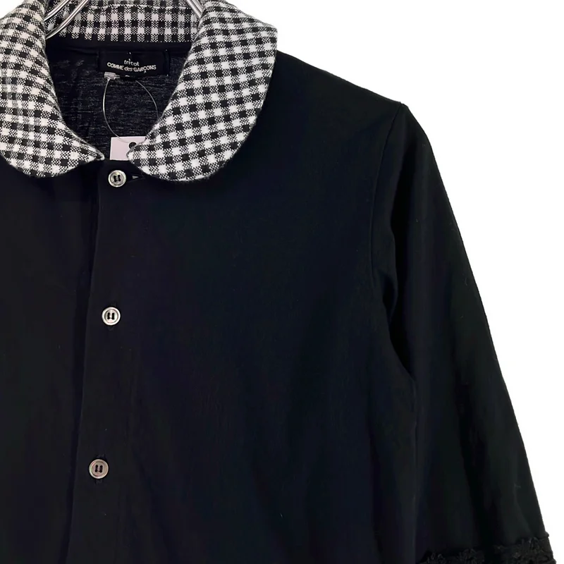 tricot COMME des GARCONS / トリココムデギャルソン | 2014SS | コットン レース切替 丸襟 シャツ トップス | S | レディース