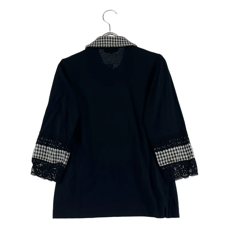 tricot COMME des GARCONS / トリココムデギャルソン | 2014SS | コットン レース切替 丸襟 シャツ トップス | S | レディース