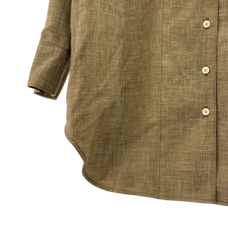 LUDLOW / ラドロー | 2026SS | Oversized shirt in Linen ウール リネン混 ダブルシャツ |