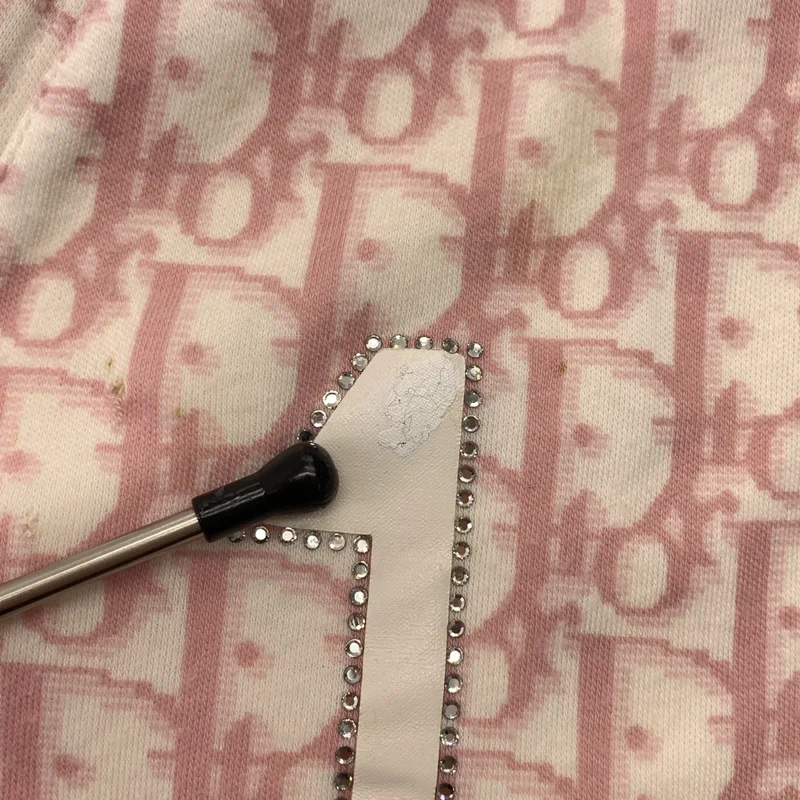 Christian Dior / クリスチャンディオール | トロッター ラインストーン コットン Vネック タンクトップ | 6 | レディース