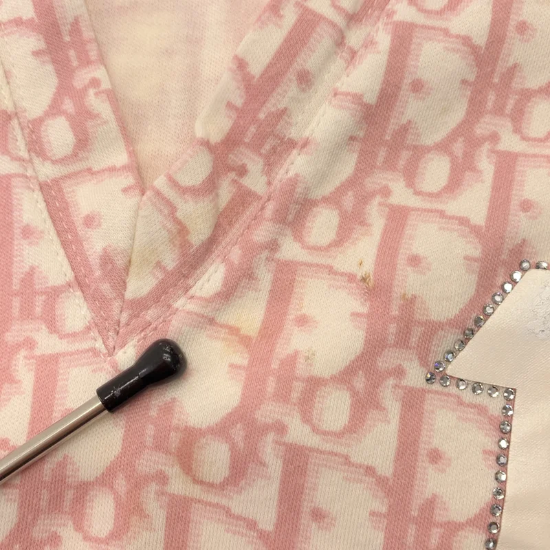 Christian Dior / クリスチャンディオール | トロッター ラインストーン コットン Vネック タンクトップ | 6 | レディース