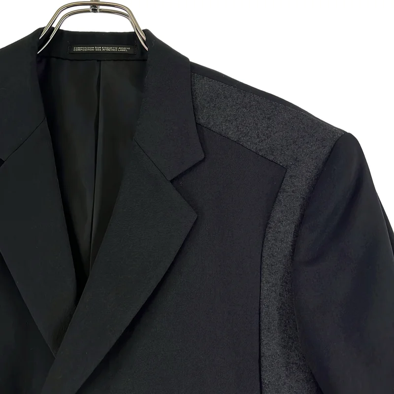 YOHJI YAMAMOTO POUR HOMME / ヨウジヤマモトプールオム | 2022AW | ウールギャバ コーティング加工 切替 3B ロングジャケット | 2 | メンズ