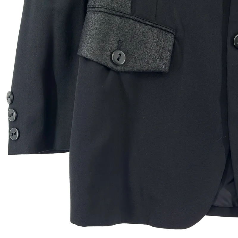 YOHJI YAMAMOTO POUR HOMME / ヨウジヤマモトプールオム | 2022AW | ウールギャバ コーティング加工 切替 3B ロングジャケット | 2 | メンズ