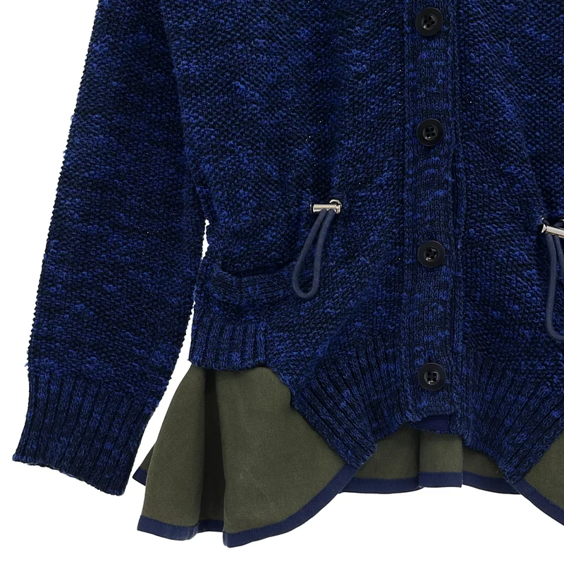 sacai / サカイ | コットン アジャスター ドッキングフリル カーディガン | 3 | レディース