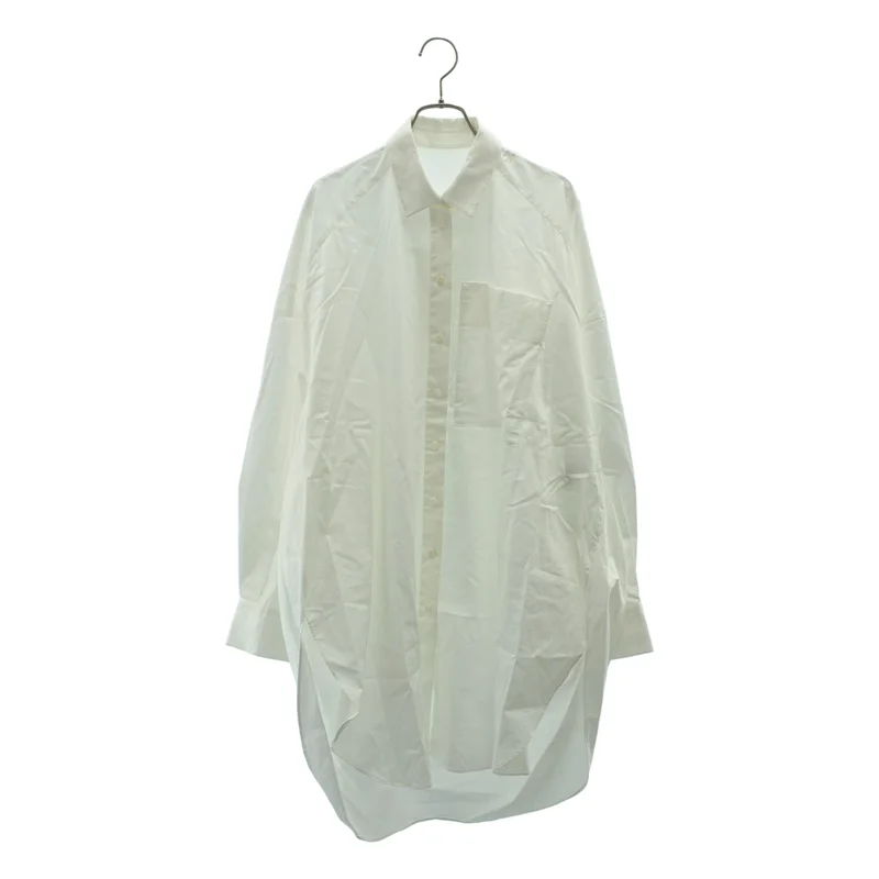 ENFOLD / エンフォルド | 2026SS | SLIT SHIRT コットンサテン ロングシャツ | 38 | レディース