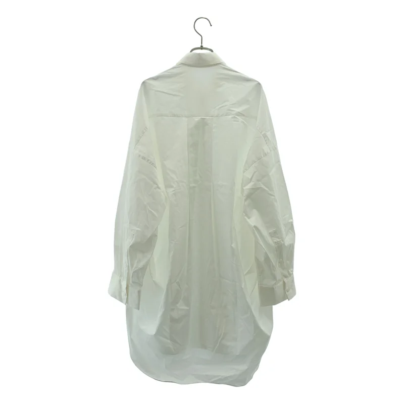ENFOLD / エンフォルド | 2026SS | SLIT SHIRT コットンサテン ロングシャツ | 38 | レディース
