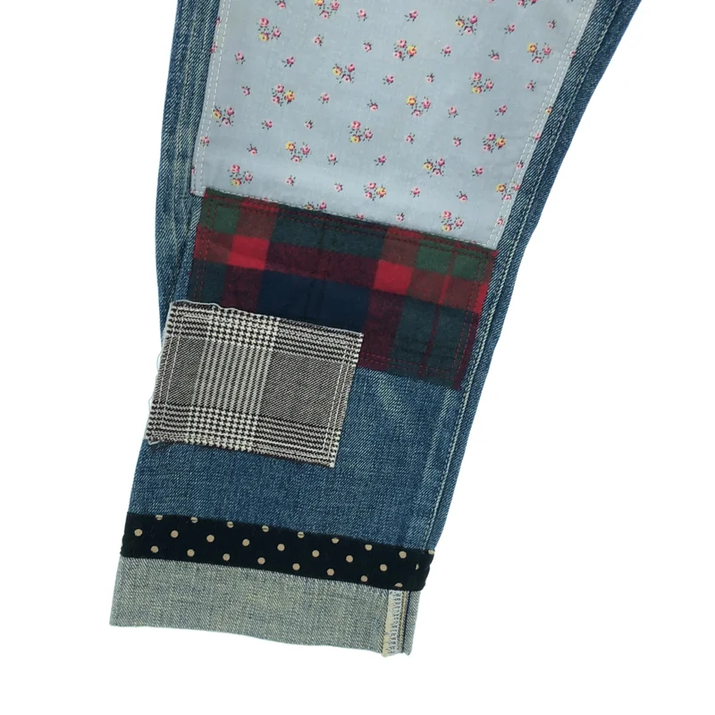 JUNYA WATANABE COMME des GARCONS / ジュンヤワタナベ | 2013AW | パッチワーク ボタンフライ デニムパンツ | XS | メンズ