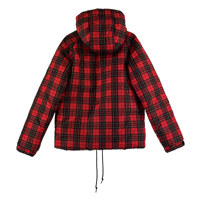 COMME des GARCONS SHIRT / コムデギャルソンシャツ | タータンチェック パッチ 中綿 ジャケット ブルゾン フーディ | XS | レディース