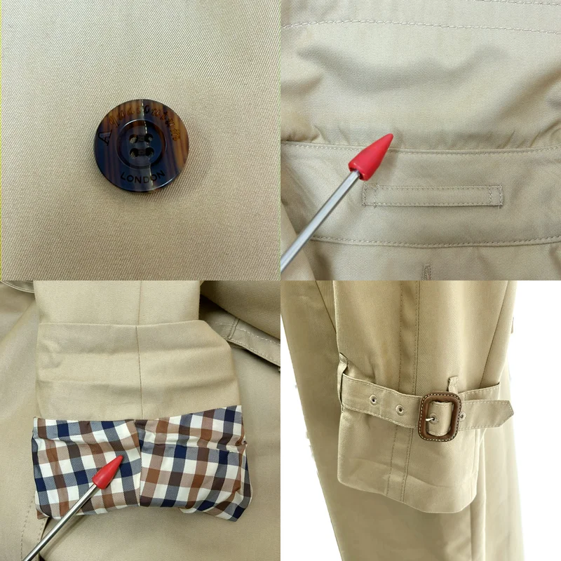 AQUASCUTUM / アクアスキュータム | ベルテッド ロゴボタン トレンチコート / インナー着脱可 | 6 | レディース