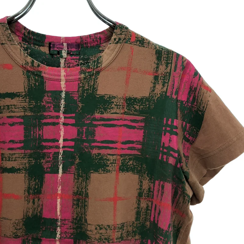 tricot COMME des GARCONS / トリココムデギャルソン | 2012SS | 製品加工 チェックプリント Tシャツ | M | レディース