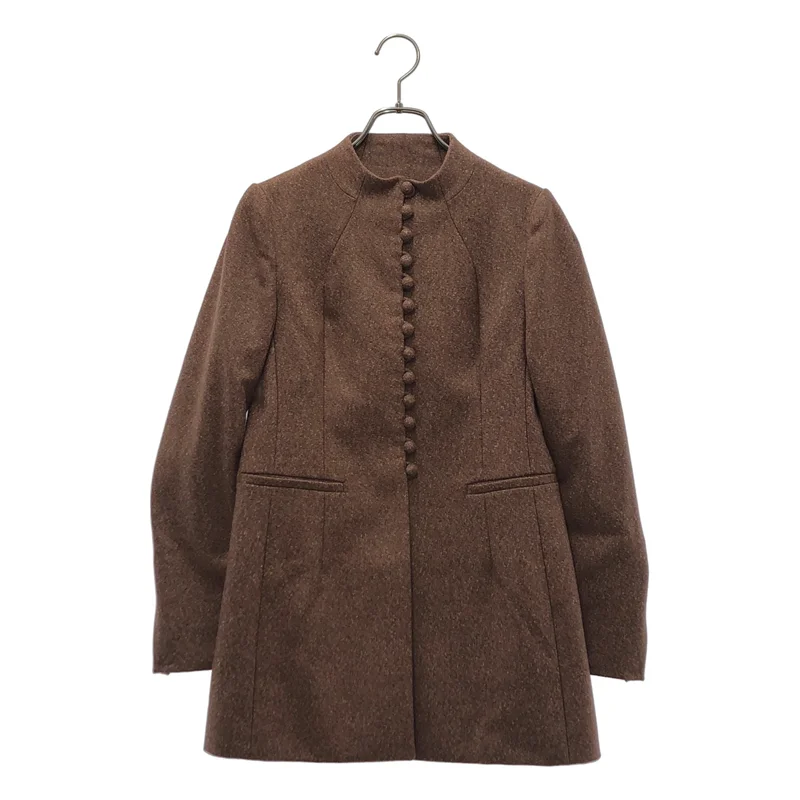 Mame Kurogouchi / マメクロゴウチ | • Melange Flannel Collarless Jacket ジャケット MM22FW-JK051 | 1 | レディース