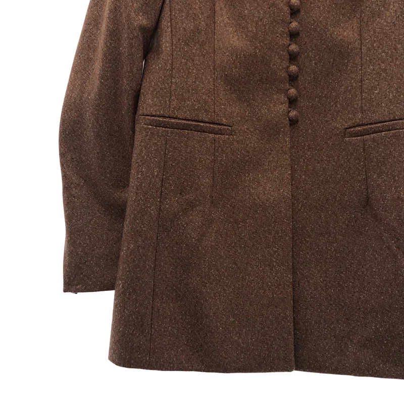 Mame Kurogouchi / マメクロゴウチ | • Melange Flannel Collarless Jacket ジャケット MM22FW-JK051 | 1 | レディース