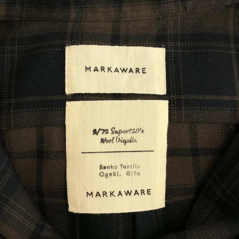 MARKAWARE / マーカウェア | 2023AW | オーガニックウール チェック オープンカラーシャツ | 1 | メンズ