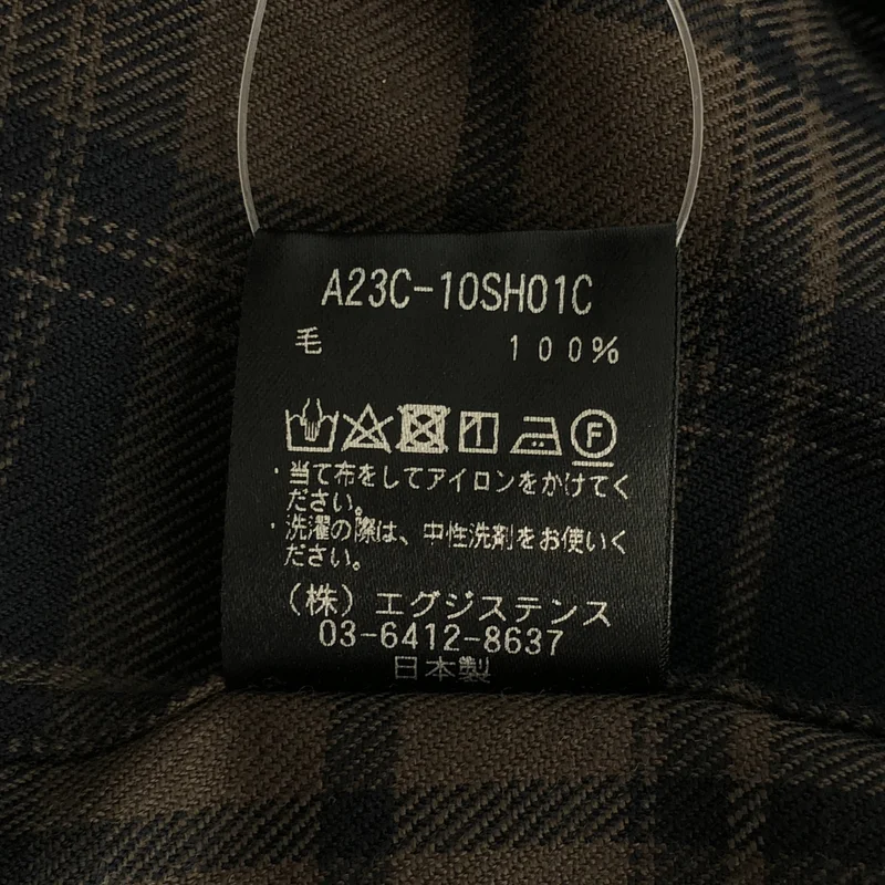 MARKAWARE / マーカウェア | 2023AW | オーガニックウール チェック オープンカラーシャツ | 1 | メンズ