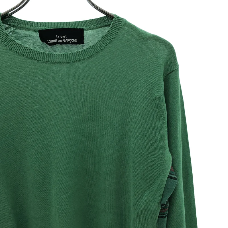 tricot COMME des GARCONS / トリココムデギャルソン | 1996SS | 製品染め コットン チェック 切替 クルーネック ニット |