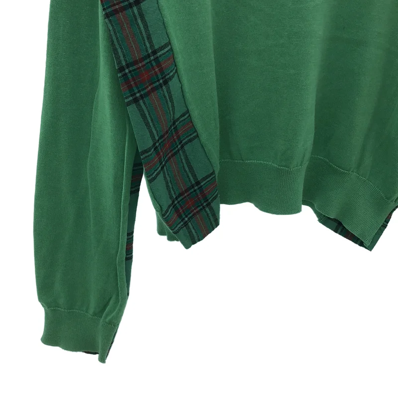 tricot COMME des GARCONS / トリココムデギャルソン | 1996SS | 製品染め コットン チェック 切替 クルーネック ニット |