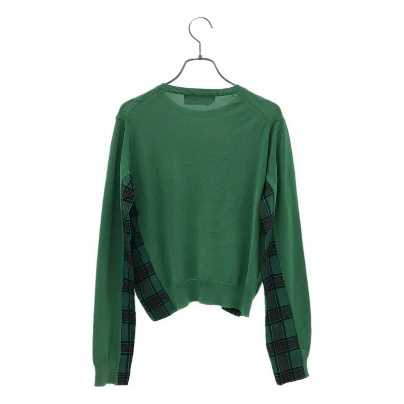 tricot COMME des GARCONS / トリココムデギャルソン | 1996SS | 製品染め コットン チェック 切替 クルーネック ニット |