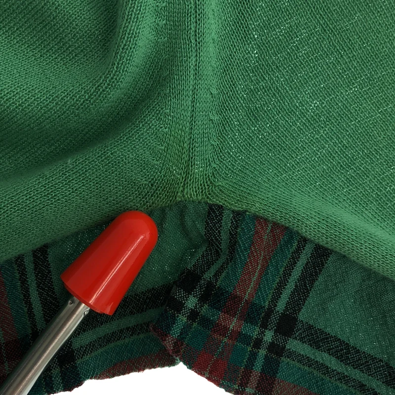 tricot COMME des GARCONS / トリココムデギャルソン | 1996SS | 製品染め コットン チェック 切替 クルーネック ニット |