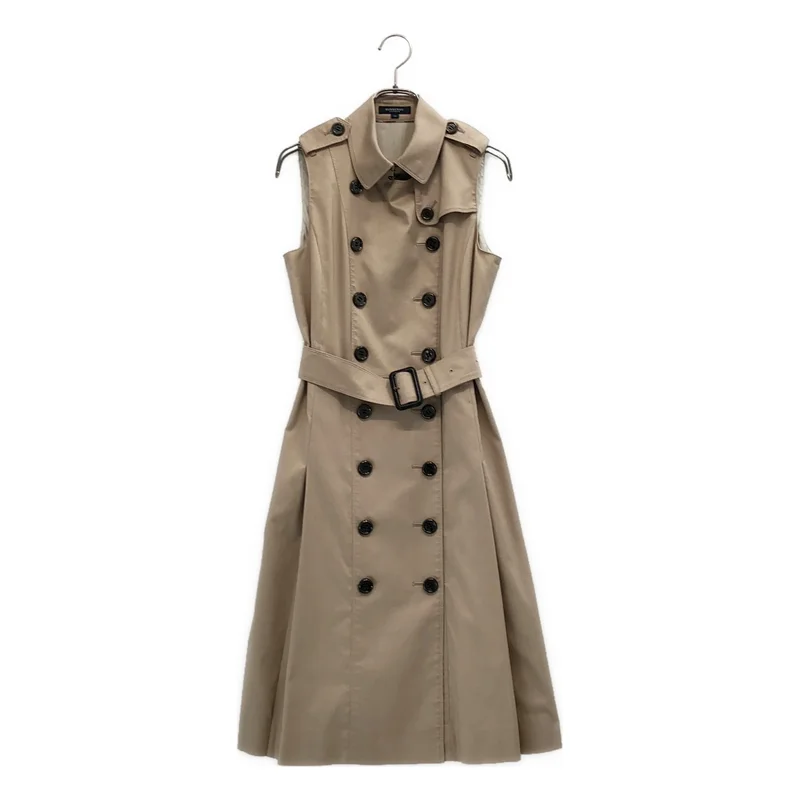 BURBERRY LONDON / バーバリーロンドン | コットンギャバジン ノースリーブ トレンチワンピース | 38 | レディース