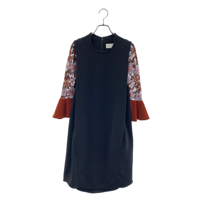 Mame Kurogouchi / マメクロゴウチ | Botanical Lace Sleeves I-Line Dress / ボタニカル レーススリーブ ドレス ワンピース | 1 | レディース