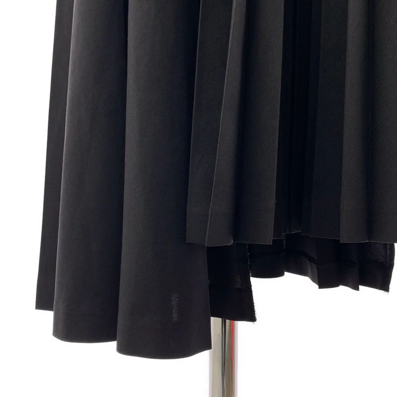 BLACK COMME des GARCONS / ブラックコムデギャルソン | 2018AW | ポリエステル アシンメトリー ドローストリング プリーツ ボリューム スカート | S | レディース