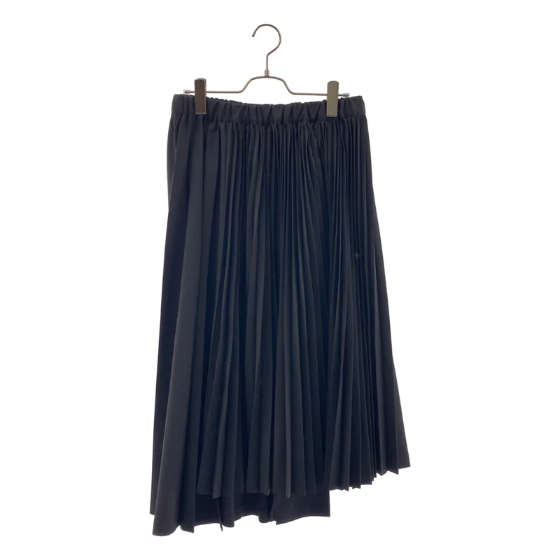 BLACK COMME des GARCONS / ブラックコムデギャルソン | 2018AW | ポリエステル アシンメトリー ドローストリング プリーツ ボリューム スカート | S | レディース
