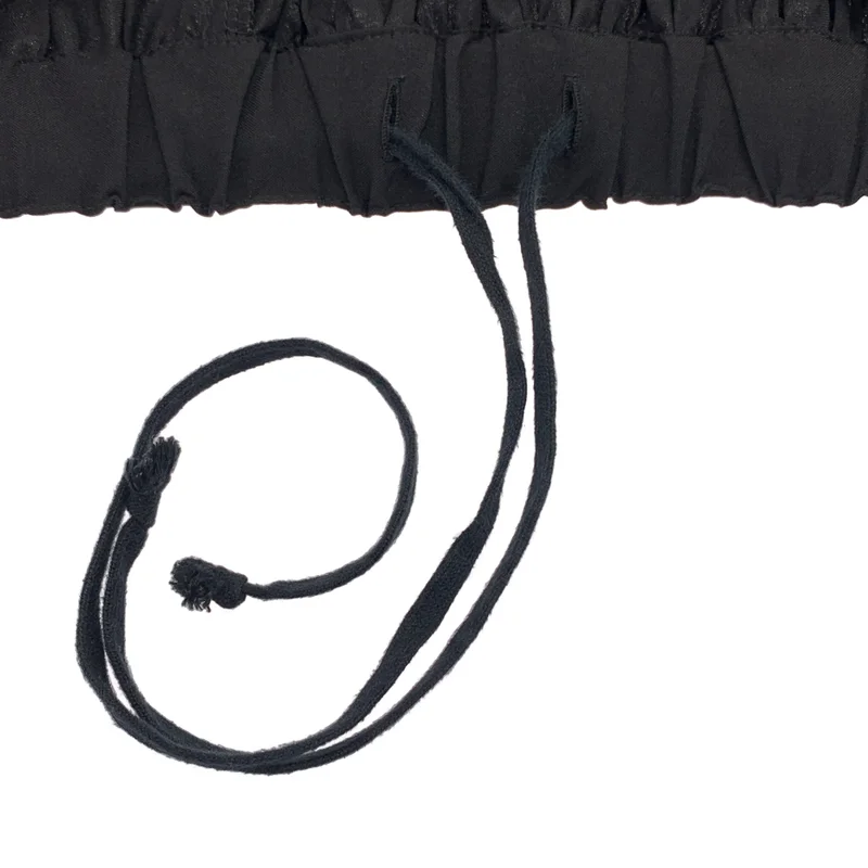 BLACK COMME des GARCONS / ブラックコムデギャルソン | 2018AW | ポリエステル アシンメトリー ドローストリング プリーツ ボリューム スカート | S | レディース