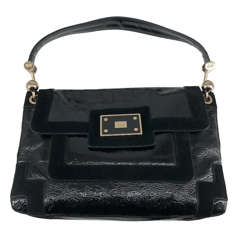 ANYA HINDMARCH / アニヤハインドマーチ | パテントレザー スエードコンビ ハンドバッグ |