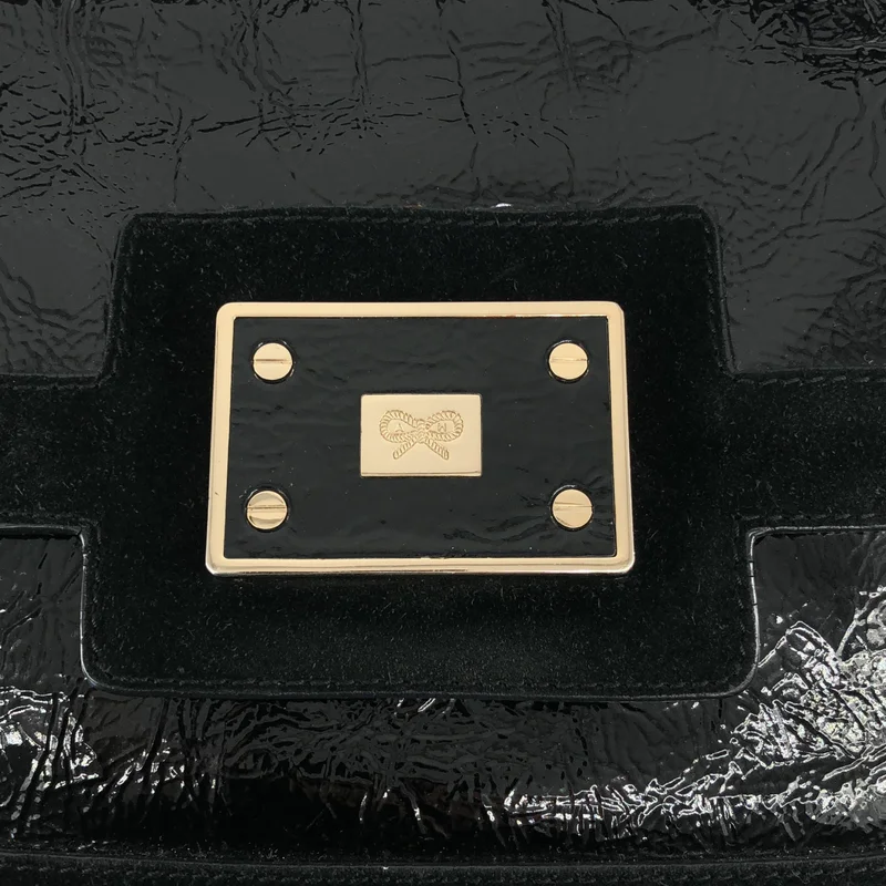 ANYA HINDMARCH / アニヤハインドマーチ | パテントレザー スエードコンビ ハンドバッグ |