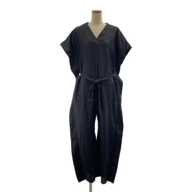 HYKE / ハイク | 2023SS | LINEN JUMPSUIT / リネン ベルテッド ワイド ジャンプスーツ | 1 | レディース