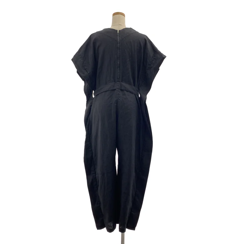 HYKE / ハイク | 2023SS | LINEN JUMPSUIT / リネン ベルテッド ワイド ジャンプスーツ | 1 | レディース