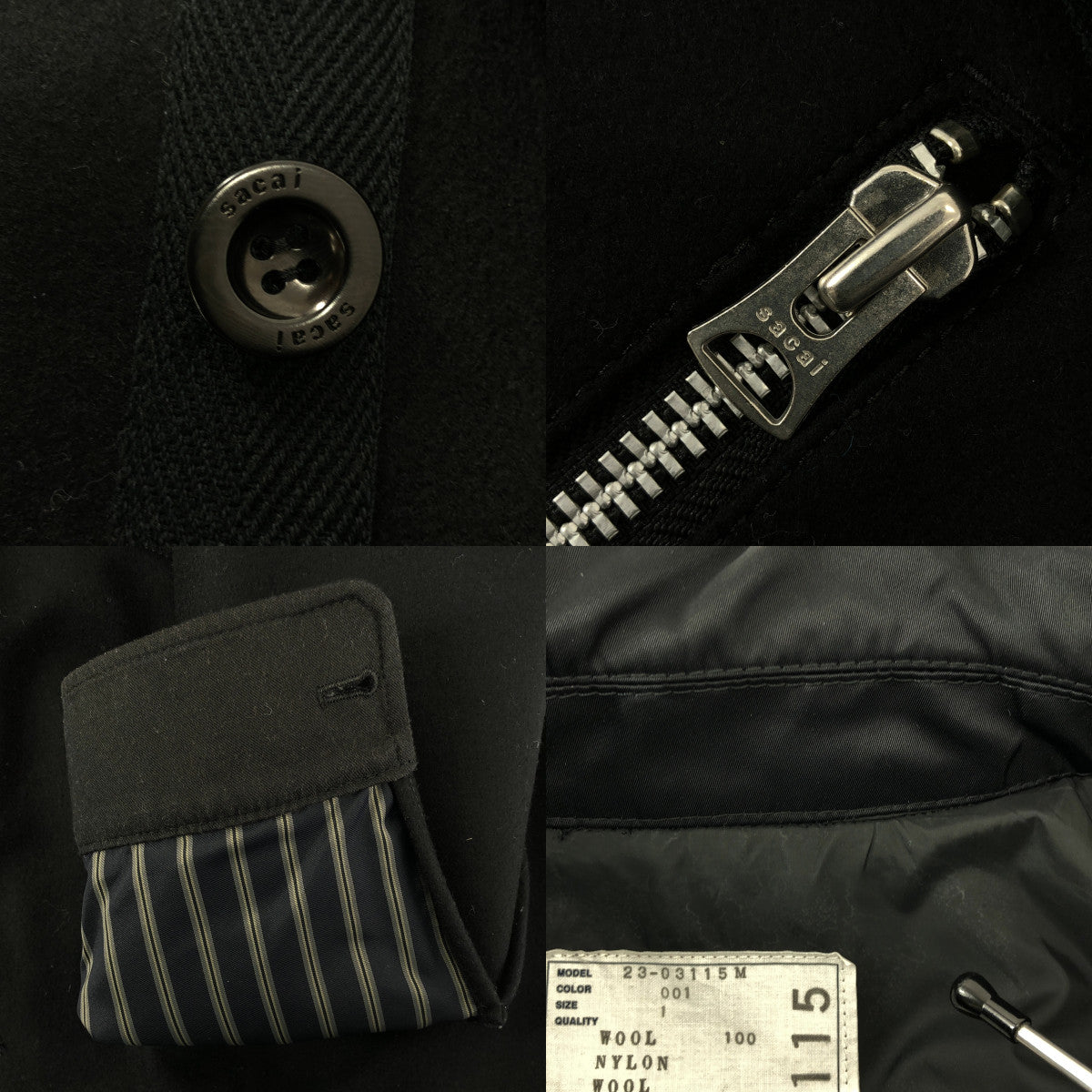sacai / サカイ | 2023AW | Wool Melton Blouson / ウール オーバー