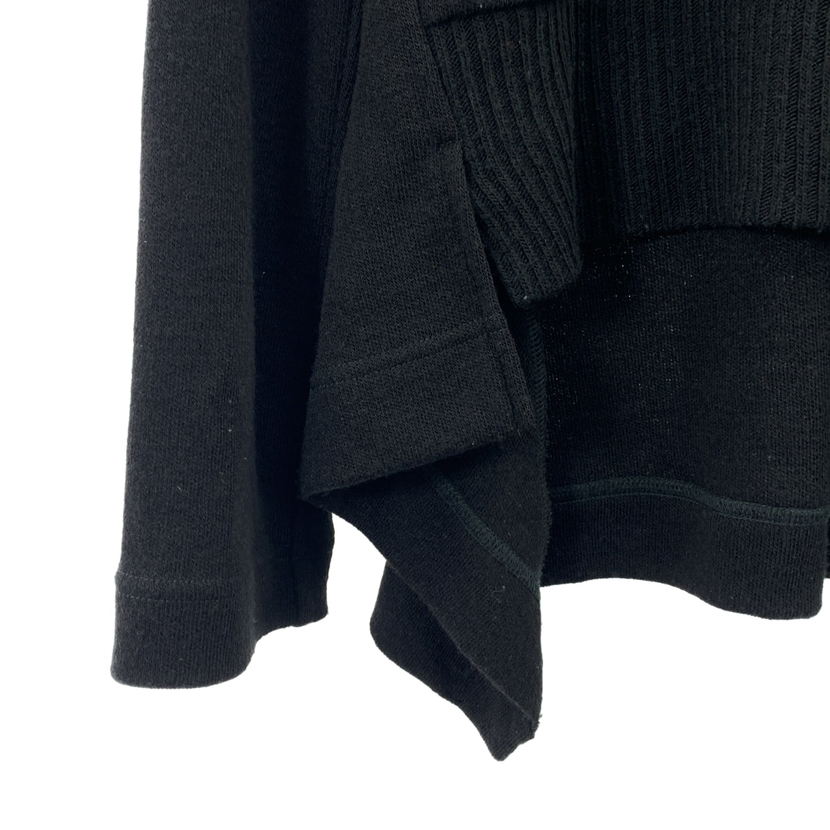 REGULATION Yohji Yamamoto / レギュレーションヨウジヤマモト | ウール バックフレア クルーネックニット | 3 | ブラック | レディース REGULATION Yohji Yamamoto / レギュレーションヨウジヤマモト
