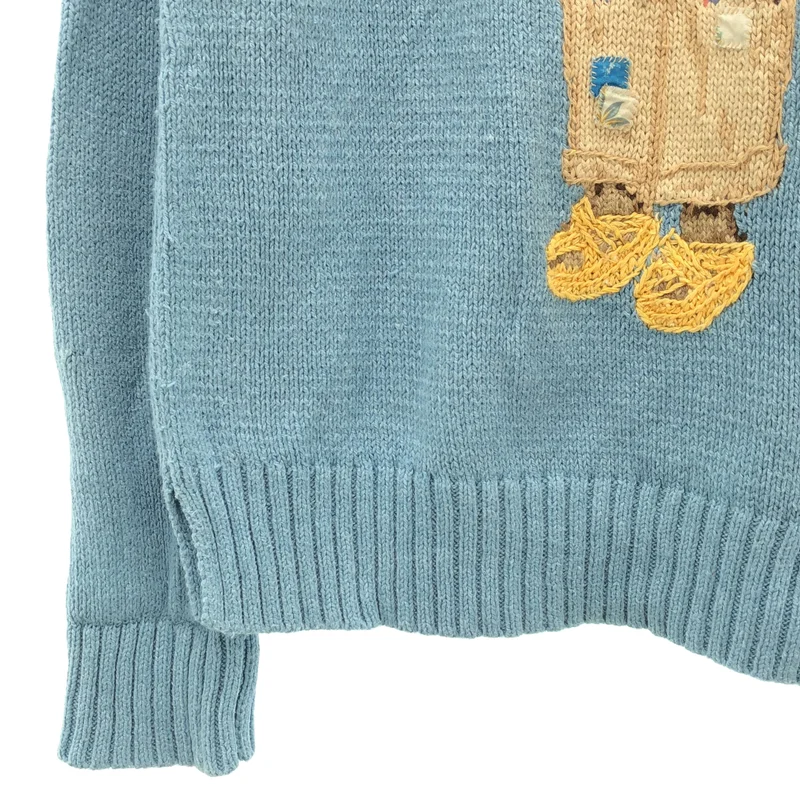 POLO RALPH LAUREN / ポロラルフローレン | ポロベア コットン リネン クルーネック ニット | S | レディース