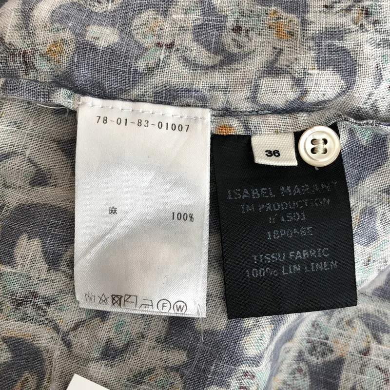 ISABEL MARANT ETOILE / イザベルマランエトワール | リネン フラワープリント 半袖ブラウス | 36 | レディース