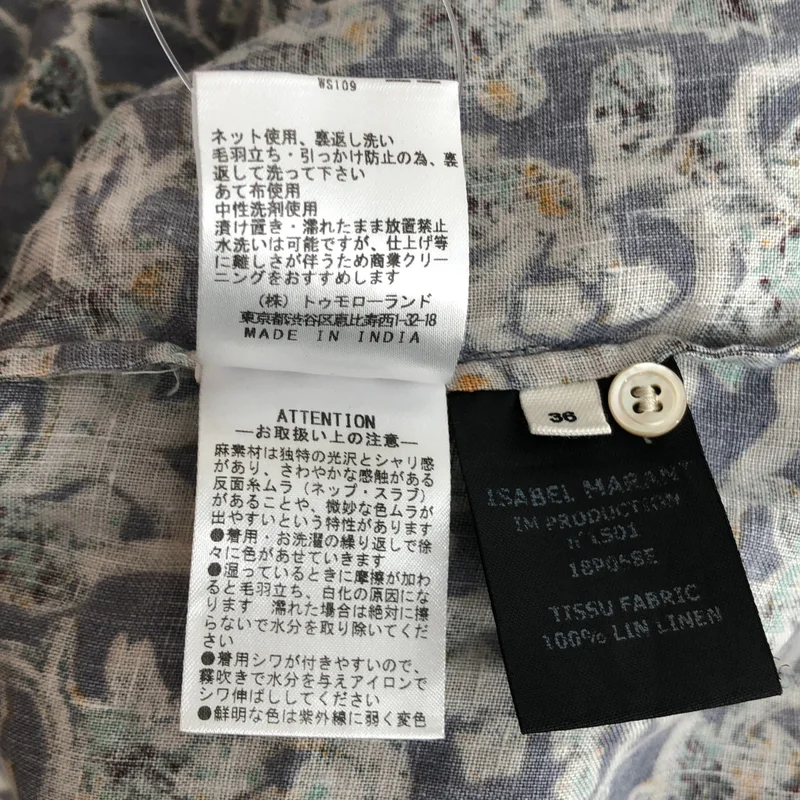 ISABEL MARANT ETOILE / イザベルマランエトワール | リネン フラワープリント 半袖ブラウス | 36 | レディース