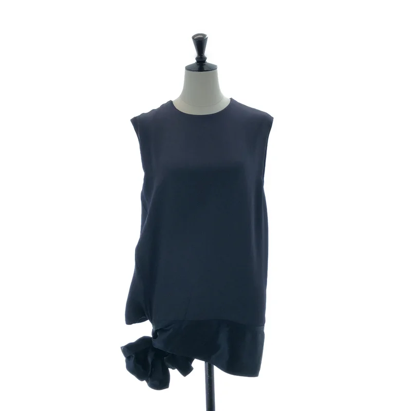 CELINE / セリーヌ | フィービー期 / サイドリボン アシンメトリー スリーブレス シャツ | 38 | レディース