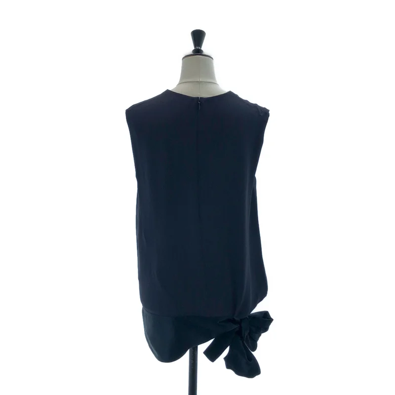 CELINE / セリーヌ | フィービー期 / サイドリボン アシンメトリー スリーブレス シャツ | 38 | レディース