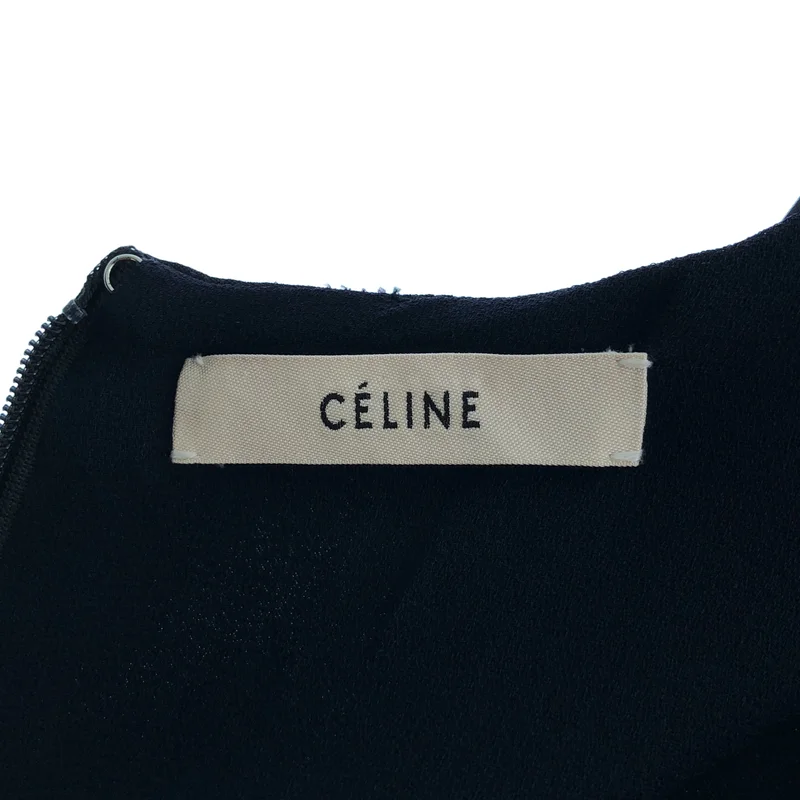CELINE / セリーヌ | フィービー期 / サイドリボン アシンメトリー スリーブレス シャツ | 38 | レディース