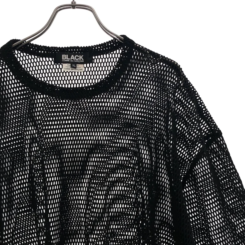 BLACK COMME des GARCONS / ブラックコムデギャルソン | 2023SS | アシンメトリー メッシュトップス | XL | メンズ