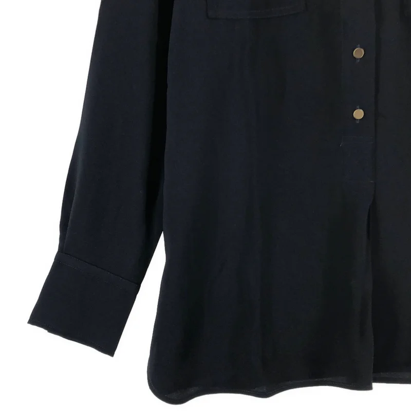 BEIGE， / ベイジ | 金ボタン ノーカラー シャツ ブラウス | 2 | レディース