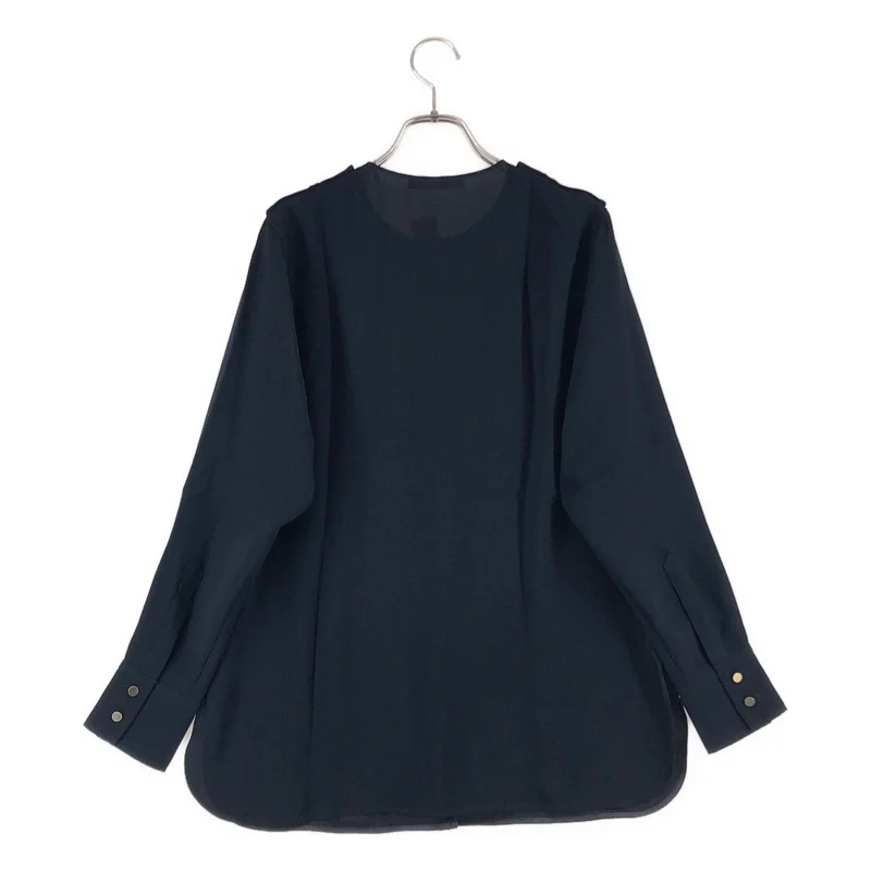 BEIGE， / ベイジ | 金ボタン ノーカラー シャツ ブラウス | 2 | レディース