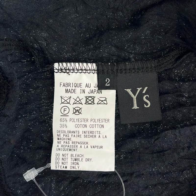Y's / ワイズヨウジヤマモト | 2020SS | コットン混 シワ加工 ロングスリーブカットソー | 2 | レディース