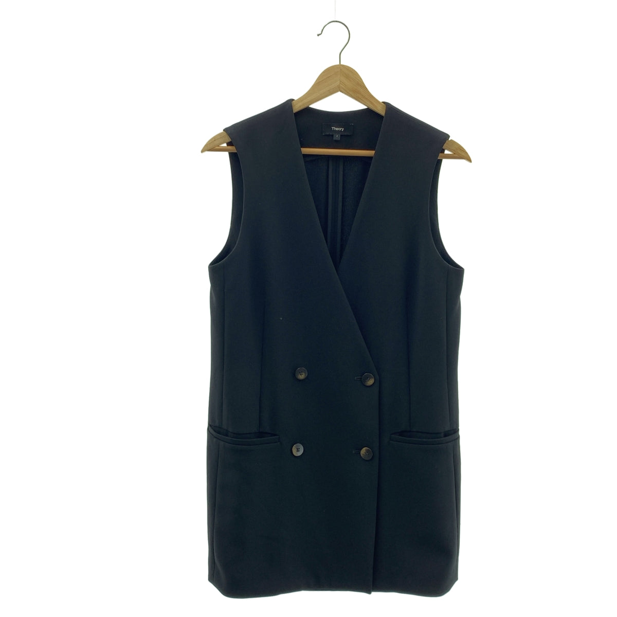 theory / セオリー | 2022SS | ADMIRAL CREPE SEAM VT  ダブル ジレ ベスト | 2 | ブラック | レディース theory / セオリー | 2022SS | ADMIRAL CREPE SEAM VT ダブル ジレ