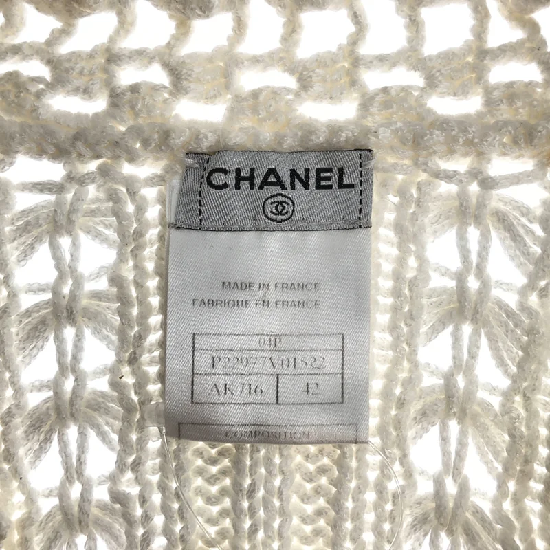 CHANEL / シャネル | レースクロシェ ニットカーディガン | 42 | レディース