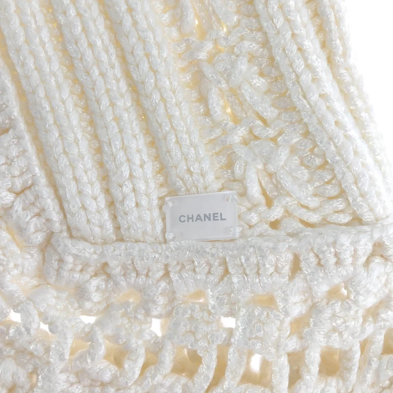 CHANEL / シャネル | レースクロシェ ニットカーディガン | 42 | レディース